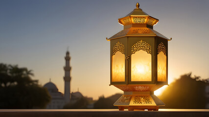 The Beauty of Ramadan Lanterns at Sunset