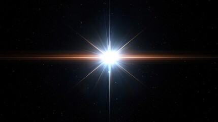 Wall Mural - Bright star shining in the dark universe, hyperrealistic image