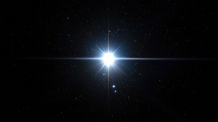 Wall Mural - Bright star shining in the dark sky with lens flare