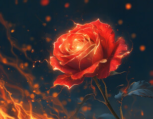 Poster - Burning Rose