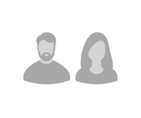 Poster - Silhouettes male and female. Profiles of abstract people. Unknown or anonymous person vector design and illustration.

