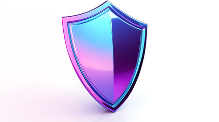 Wall Mural - shield depicting protection. shield 3d icon. protection, defense and security concept symbol: blue a