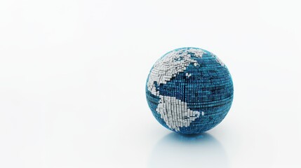 3D rendered globe made from binary code, code lines, code flow, flowchart programming, data flow, Code Visualization
