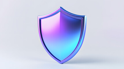 Wall Mural - shield depicting protection. shield 3d icon. protection, defense and security concept symbol: blue a
