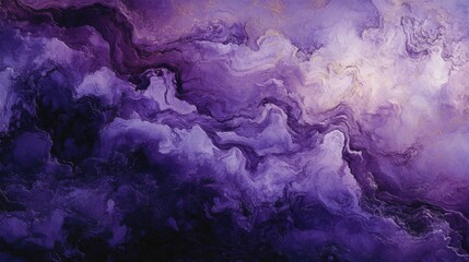 Wall Mural - Dynamic abstract waves flowing across a polished purple background