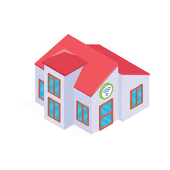 Canvas Print - Carefully designed icon of smart home in isometric style