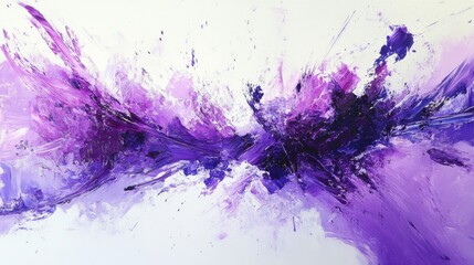 Wall Mural - Vibrant artistic splash of various purple shades creating dynamic forms