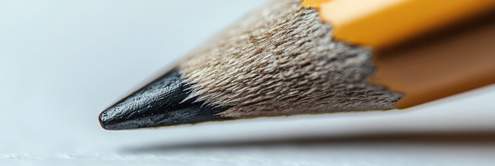 Wall Mural - Close-up of Sharpened Graphite Pencil Tip on Light Surface