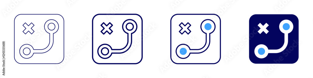 Business segmentation icon in 4 different styles. Thin Line, Line, Bold ...