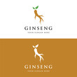 © Mujiyono - Logo design and natural ginseng herb plant leaves. Logo for business, herbs, flowers.