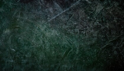 Aufkleber - dark scratched green textured background with rough distressed surface, abstract grunge backdrop for design, vintage artistic wall

