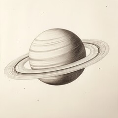 Poster - Planet with rings showcases stunning celestial beauty reminiscent of Saturn in a cosmic setting