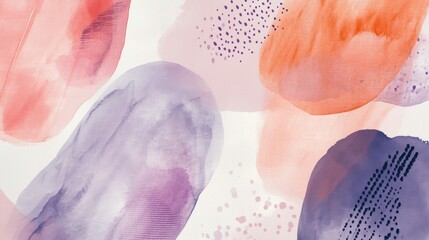 Aufkleber - Minimalist dotted pencil strokes in pastel lavender and coral create a balanced artistic composition