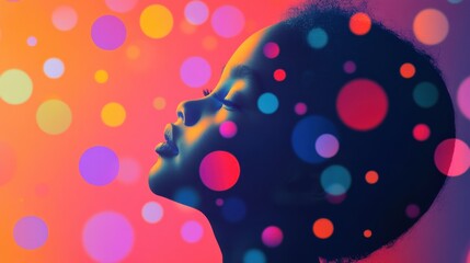 Poster - Child radiates joy in a vibrant display of polka dots and bold colors reflecting nostalgic energy and youthful spirit