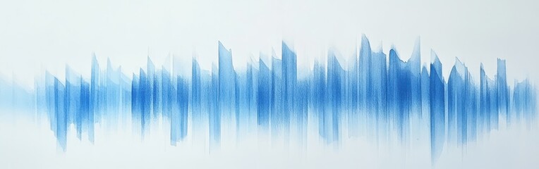 Fototapete - Soft pencil strokes create a serene pastel blue gradient resembling a tranquil sound wave