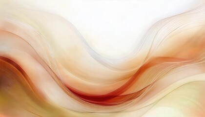 Wall Mural - soft flowing abstract waves in warm beige and burnt orange tones, ideal for modern background, digital art, or decor

