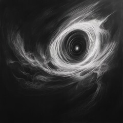Poster - Swirling light around a black hole creates a mesmerizing cosmic phenomenon in deep space