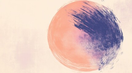 Poster - Minimalist design showcasing a soft pencil drawing of an abstract, colorful circle on a textured background