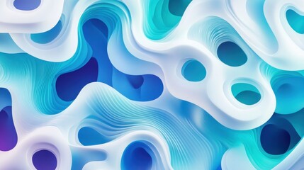 Aufkleber - Bright overlapping translucent patterns create a captivating visual texture in vibrant shades of blue and white