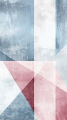 Poster - Minimalist abstract design featuring pale blue tones with geometric shapes and subtle textures in a contemporary style