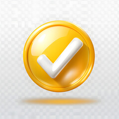 Wall Mural - 3d check icon, checklist tick, done mark. vector realistic plastic style checkmark, symbol of select