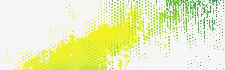Aufkleber - Playful halftone pattern in vibrant neon yellow with green accents creating a dynamic visual experience