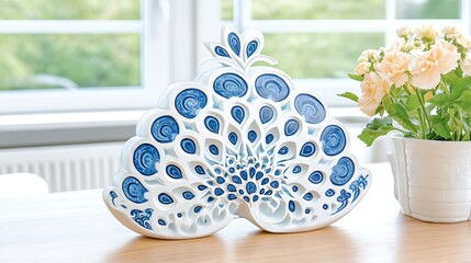 Wall Mural - Blue decorative dish art