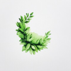 Wall Mural - Vibrant Green Leafy Composition for Botanic Arts and Nature Inspired Design