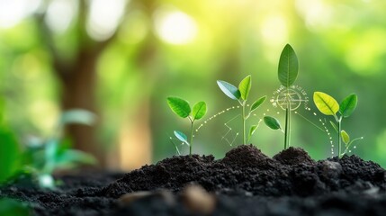 Poster - Financial metrics springing to life through verdant growth and blossoming potential