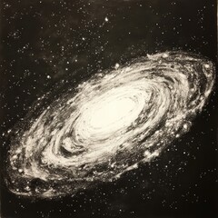 Poster - Detailed depiction of the Milky Way galaxy showcasing swirling stars and cosmic dust in vast darkness