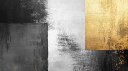 Poster - Elegant minimalist design featuring a pencil on a textured surface with black, white, and gold accents in a modern workspace