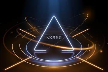 Wall Mural - neon light lines and shapes background