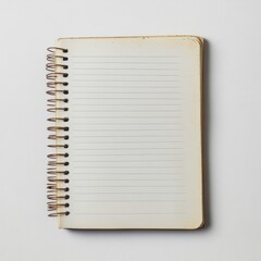 Fototapete - Notebook with spiral binding and blank pages lying on a flat surface ready for notes and creative ideas