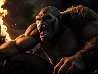 crazy angry ape