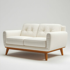 Wall Mural - Sofa, a simple-style sofa with white leather