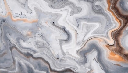 Aufkleber - fluid marble texture with white, gray, and copper swirls, perfect for luxury backgrounds, branding, packaging, and decor

