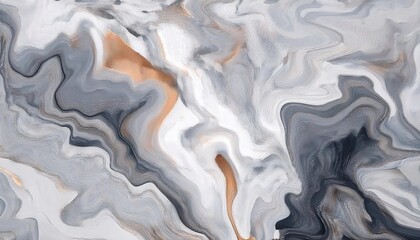 Aufkleber - fluid marble texture with white, gray, and copper swirls, perfect for luxury backgrounds, branding, packaging, and decor


