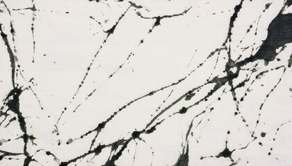 Poster - abstract black vein pattern on white marble texture, high-resolution background for interior design, branding, and decor

