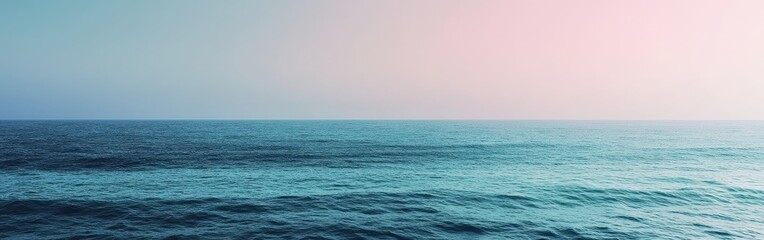 Poster - Minimalist gradient fill of a peaceful ocean horizon at dawn showcasing nature's serene beauty