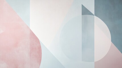 Poster - Minimalist abstract design featuring pale blue shades and geometric forms in a contemporary style