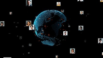Poster - global, network, people, person, world, cyber, multinational, sns, social media, account, technology, security, authentication, human resources, business, marketing, data, analysis, society, diversity