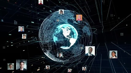 Poster - global, network, people, person, multinational, cyber, sns, social media, business, diversity, inclusion, equity, dei, communication, exchange, security, data, cloud, dx, digital transformation, futur