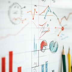 Poster - Presentation board displaying analysis with charts and bullet points in a business setting