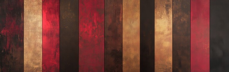 Poster - Luxurious striped backdrop blending warm bronze tones for elegant interior design