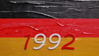 Canvas Print - Artistic Representation of Germany's Flag with 1992 Date