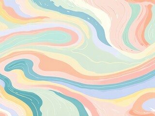 Wall Mural - pastel swirls: an abstract delight of soft hues and flowing lines