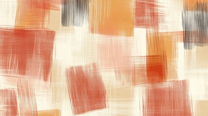 Fototapete - Elegant muted grid lines with smooth pencil strokes in warm earth tones create a calming composition