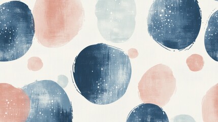 Elegant muted blue and peach abstract patterns with pencil strokes for modern decor