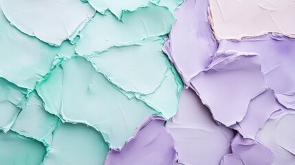 Aufkleber - Abstract pastel mint and lavender torn textures create a calming visual impact in modern design