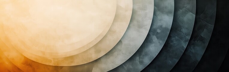Poster - Circular gradient design with abstract layers showcasing warm and cool tones in a modern artistic arrangement